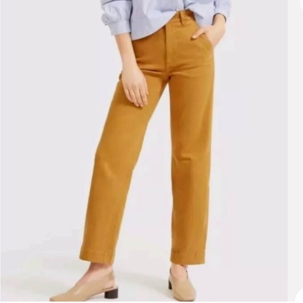 Everlane The Straight Leg Crop Tall size 6 mustard